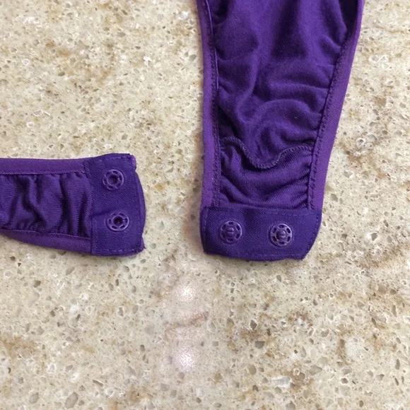 GUESS by Marciano Hudson Purple Silk Bodysuit Size Medium - Picture 6 of 10